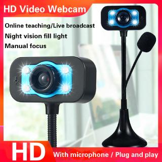 HD USB Webcam CMOS Sensor Web Computer Camera Built-in Digital Microphone Web Cam for Desktop PC Laptop for Video Calling