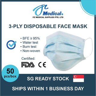 [SG Ready Stock] 3 Ply Disposable Face Mask 50pcs Fast Shipping