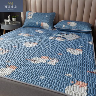 【In stock】[Pisces Home] Thai Natural Latex Mat Ice Cool Mat Latex Mat Mattress Student Ice Mat Single Bed Mat Large Mattress Air-conditioned Room Ice Silk Sheet Washable Three-piece Set ice mattress protection cooling mat