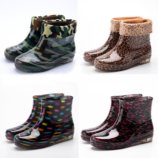 New spring and autumn rain boots women's mid-tube kitchen wear-resistant non-slip rain boots men's camouflage adult fashion sweet rubber shoes water shoes
