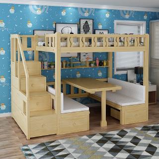 Go to bed under table overhead bed adult solid wood bed multi-function bed combination bed height bed child bed and bed