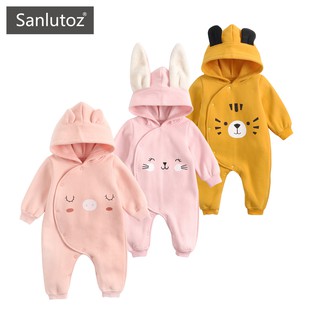 Sanlutoz Cute Baby Bodysuits Winter Baby Clothes Hooded