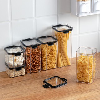 Kitchen Transparent Sealed Cans Cereals Sealed Box Refrigerator Dry Goods Preservation Storage Box Food Plastic Storage