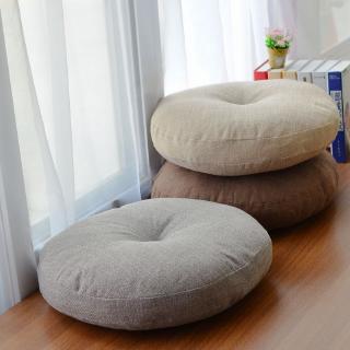 Ready Stock Linen Round Floor Pillow Seating Cushion Tatami Cushion Room Décor Pouf for Meditation Yoga