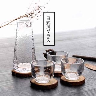 【Limit Price】Japanese Sake Pot One Shot Glass Set Tapanese Hammer Tea Cups Juice Cups