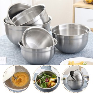 【BK】304 Stainless Steel Egg Flour Mixing Bowl Kitchen Salad Container with Scales