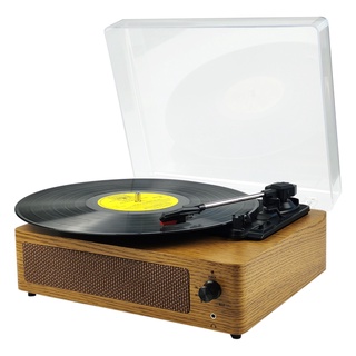 Bluetooth 3-Speed Classic Phonograph Gramophone Belt-Driven Turntable Vinyl LP Record Player Built-in Stereo Speakers