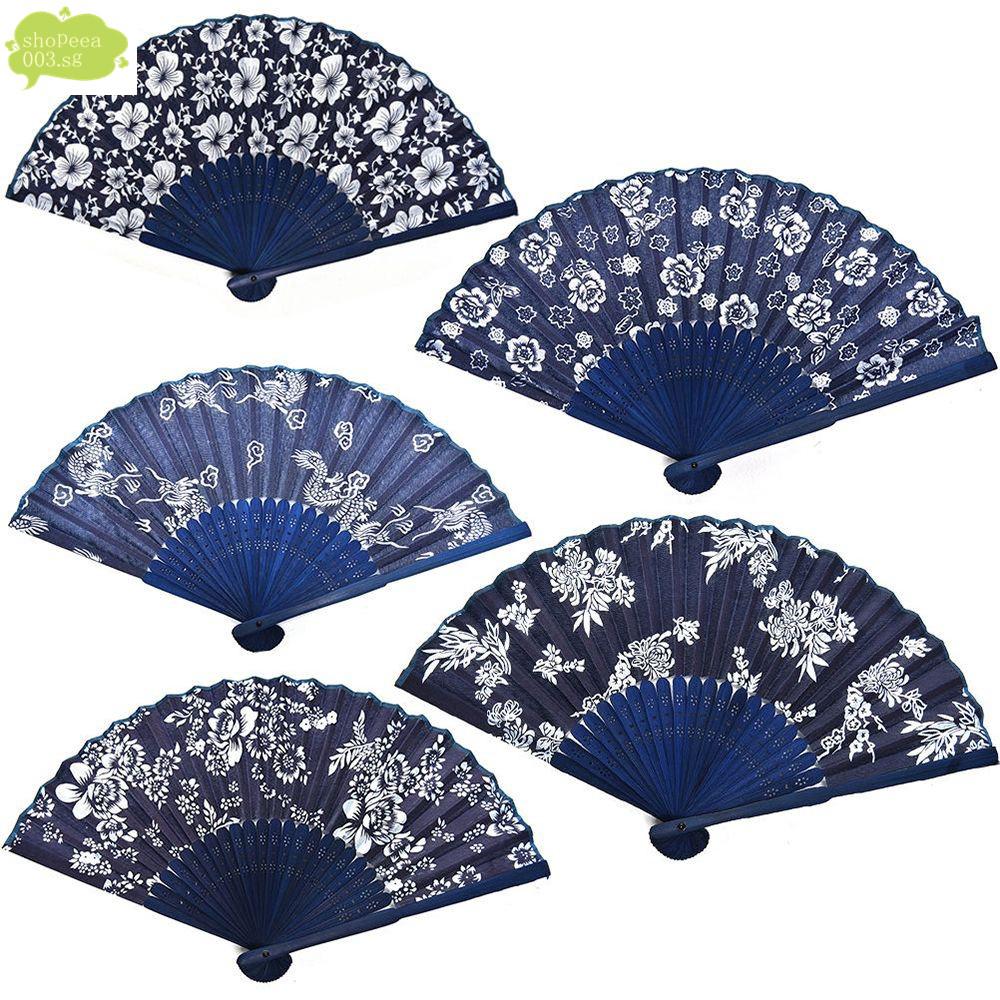 Elegant Favors/wedding In Summer Gifts Tools Hand Blue Fabric Cool Folding Fan