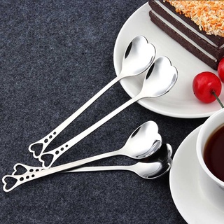 Pe Creative simple stainless steel heart-shaped spoon leaf spoon gift tableware