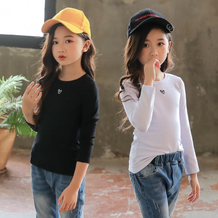 ✨Girls Boutique✨ Girls Long Sleeve Shirt Girls Fashion Plain T-shirt Kids Comfortable Tops