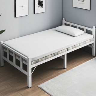 Folding Bed Single Bed Frame Folding Bed Single Double Home Simple Portable Hospital Escort Rental Room Iron Frame Wooden 1.2m