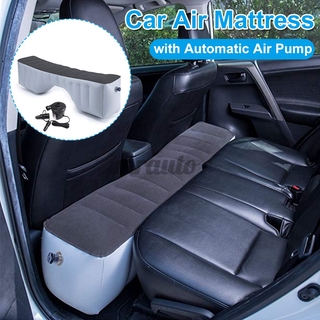Car Air Mattress Travel Bed Flocking Inflatable Car Bed Camping Pump