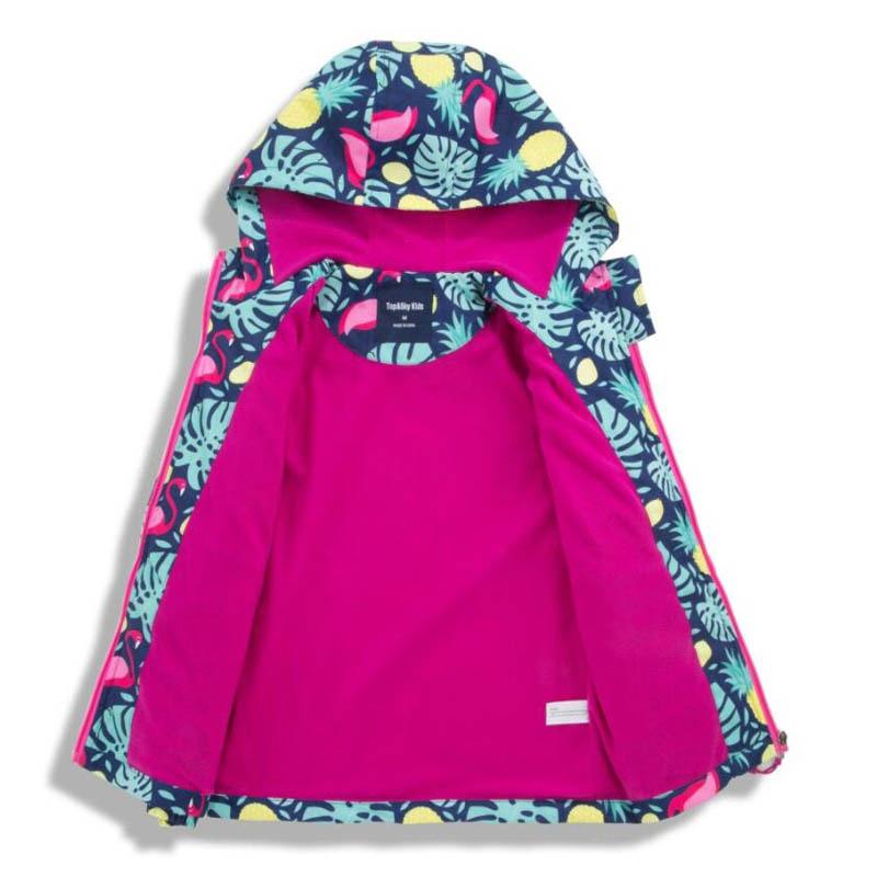 Girl Windproof Coat Child Waterproof Jacket Outerwear Kids Polar Fleece hooded