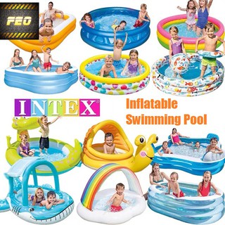 [Shop Malaysia] FEO INTEX BESTWAY Inflatable Swimming Pool Children Family Household Paddling Pool Baby Thick Kids Water Park UNICON
