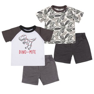 4 pcs/set Toddler Kids Baby Boy Clothes Set 2 Piece T-Shirt Tops + 2 Pieces Shorts Pants Children Clothing Set
