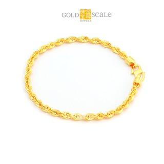 Gold Scale Jewels 916 Gold Hollow Rope with S Hook Bracelet