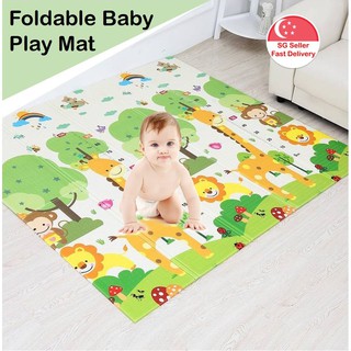 Baby Play Mat - Toddler Foldable Crawl Playmat Non Toxic Non Slip Double Side Reversible Waterproof
