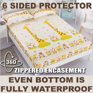 [SG🇸🇬] Six Sided Waterproof Mattress Protector Zip | Bed Encasement | Water Proof Bed Cover | Bedbug Proof | Queen King