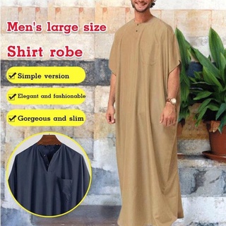 Men's plus size shirt robe muslim robe