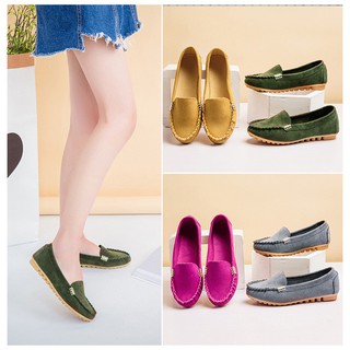 Leather Casual Loafers Shoes Women Sandals Summer Shoes Flats kasut wanita