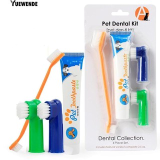 Yue Pet Dog Cat Vanilla/Beef Toothpaste Toothbrush Oral Hygiene Health Care Tool
