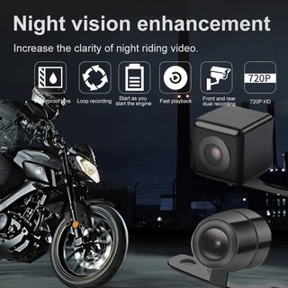 【phdith】3" 1080P HD Motorcycle Camera DVR Waterproof Night Vision Motorcycle Driving Recorder with IP67 Waterproof Front Rear Dual Lenses