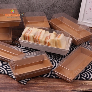 50pcs/lot Breakfast Packing Box Cake Decoration Supplies Cookies Food Package Kraft Paper Box DIY Handmade Baking