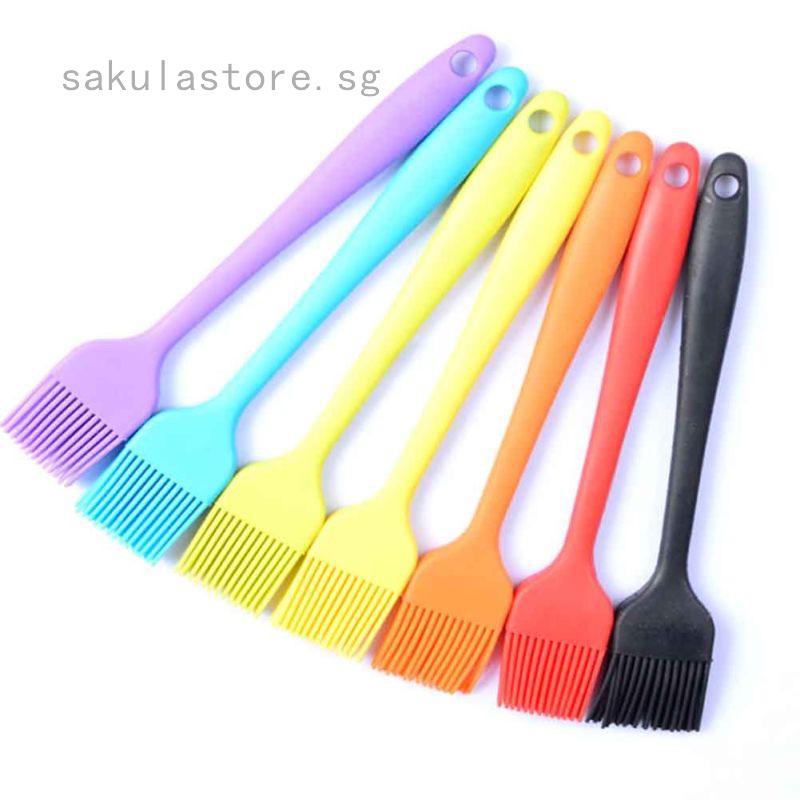 1pc Safety Pastry Brush Baking BBQ Basting Baking Oil Brush Clear Handle 21cm