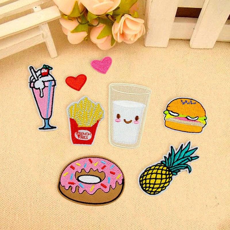 8Pcs Cute Cartoon Fruit Embroidered Applique Iron On Sew On Patch Mixed Jewelry