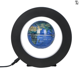 ※GGC※ 3.5 Inch Magnetic Levitation Floating Globe World Map Tellurion Anti Gravity with LED Light Round Shape Base for Home Office Desk Decoration Children Educational Gift