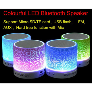 LED Mini Bluetooth Speaker Wireless Hands-Free Portable With Mic TF USB FM
