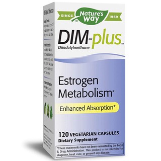 Nature's Way Dim-Plus Supplement, Estrogen Metabolism, Diindolylmethane Vegetarian Capsules, 120-Count