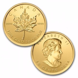 1 gram Canadian Gold Maple Leaf Coin