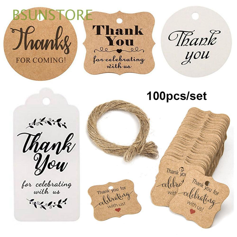 100pcs Paper Handmade Package Wrapping Wedding Party Luggage Kraft Gift Tags