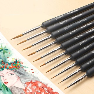 10pcs Professional Fine Hand-painted Hook Line Paint Brush Set Drawing Art Pen for Art Supplies Brush Painting Pen