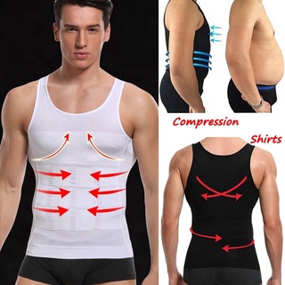 Men Compression Shirt Shapewear Vest Tummy Control Vest Back Support Tank Top