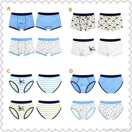 3-14Y Boys Casual Underwear Children Print Boxer Kids Cotton Latice Underwear