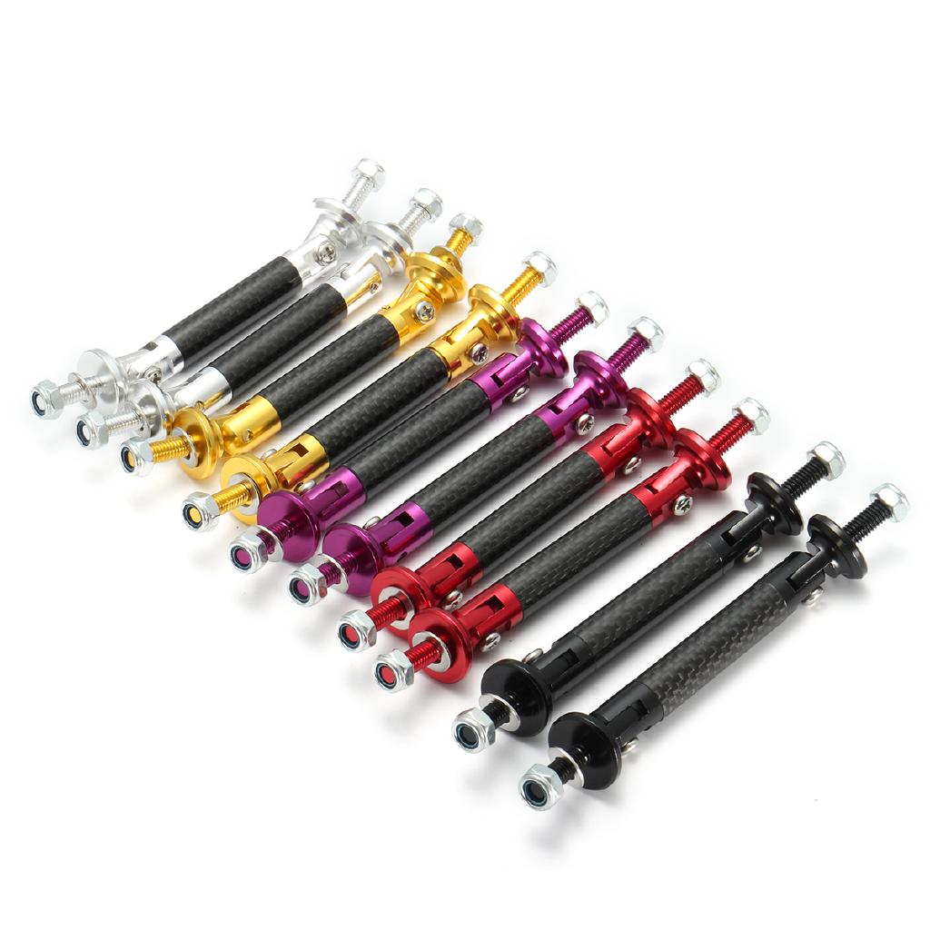 Universal Red Front/Rear Bumper Lip Splitter Strut Brace Rod Support Bars Kit