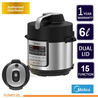 Midea Multi-Functional Cooker Dual Lids 8 in 1 Pressure Cooker and Air Fryer MF-CN65A2