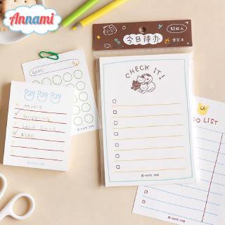 Annami 50/100 Sheets Lovely Memo Pad Time Manage Schedule To Do List Notepad Planner