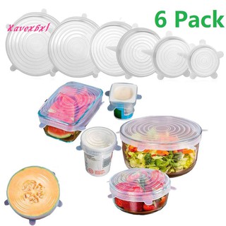 XA Reusable Silicone Stretched Food Lids Cookware Cap Vacuum Sealed Fresh Cover