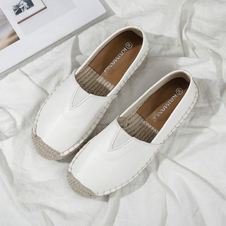 Fisherman shoes women 2020 new Korean version of the wild flat single shoes one pedal lazy shoes white oes