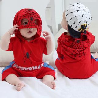 [Ready Stock]Newborn Baby Boy Clothes Jumpsuit Cartoon Rompers Spiderman Batman Clothing Baby Costume Cosplay