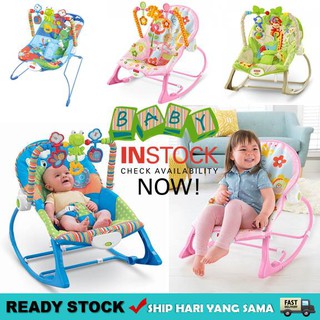 HARGA BORONG! Premium iBaby Rocker Bouncer Toddler Fast Sleep Music Sleeping Rocking Chair [BLUE/PINK/GREEN]