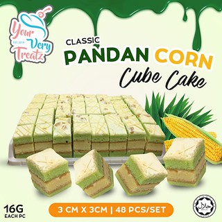 [48pcs/box] Free Shipping Classic Cube Cakes Pandan Corn Halal Certified