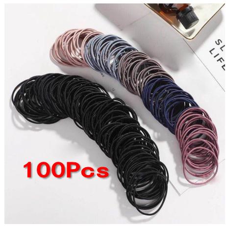 100PCS Mixed Color Korean Version Rubber Band Parent-Child Hair Ring Accessories