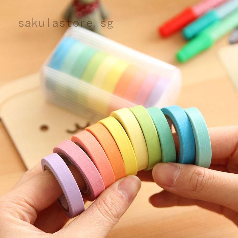 DIY Rainbow Tape Candy Colors Washi Paper Masking Adhesive Decor Sticky