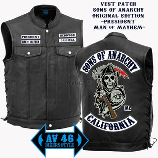 Av46 Sons Of Anarchy Embroidery Bikers Vest