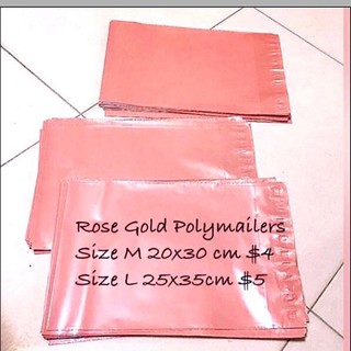 Cheapest Rose Gold Polymailers/ Courier Bags- $4 for 25 pcs instock now get from local