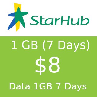 Starhub Data 1GB (7 Days) $8 Top Up